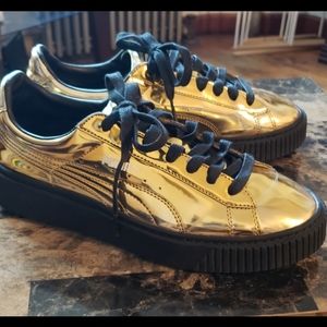 Gold sneakers